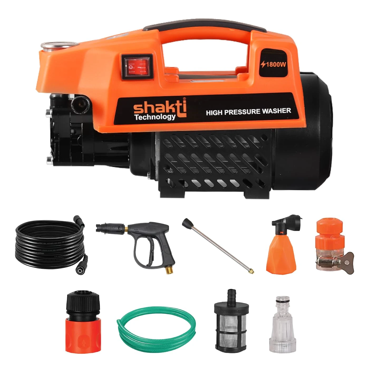 SHAKTI S3 High Pressure Car Washer / Washing Machine 1800W 120 Bar | Portable Jet Pump Washer for Car, Bike, Home & Garden Cleaning