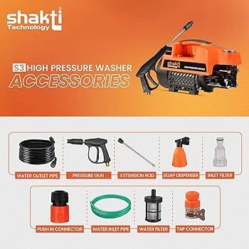 SHAKTI S3 High Pressure Car Washer / Washing Machine 1800W 120 Bar | Portable Jet Pump Washer for Car, Bike, Home & Garden Cleaning