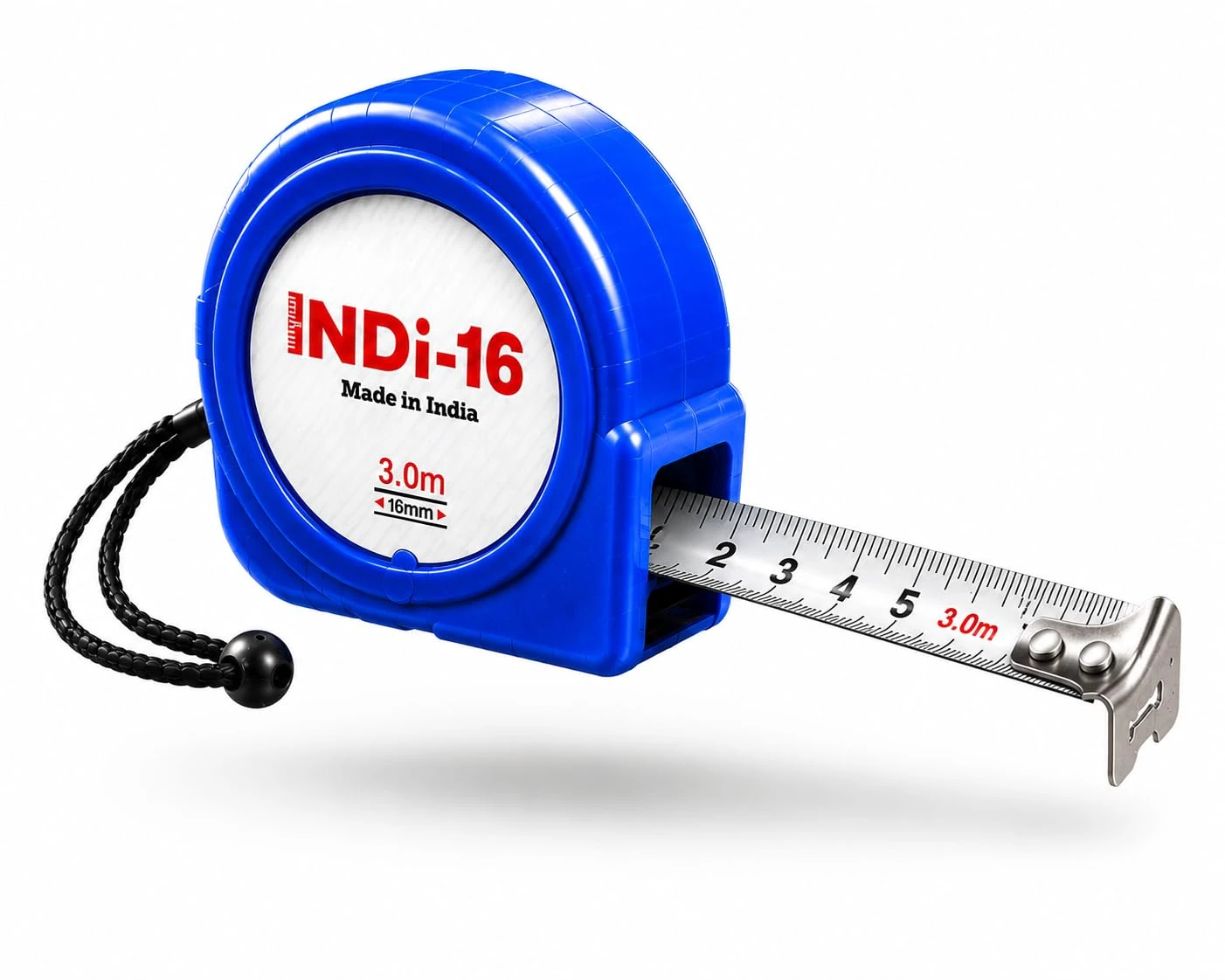 NDI-16 Measuring Tape 3 Meter, 16 mm Blade Width, Retractable Tape Measure (Blue, 3.0m)