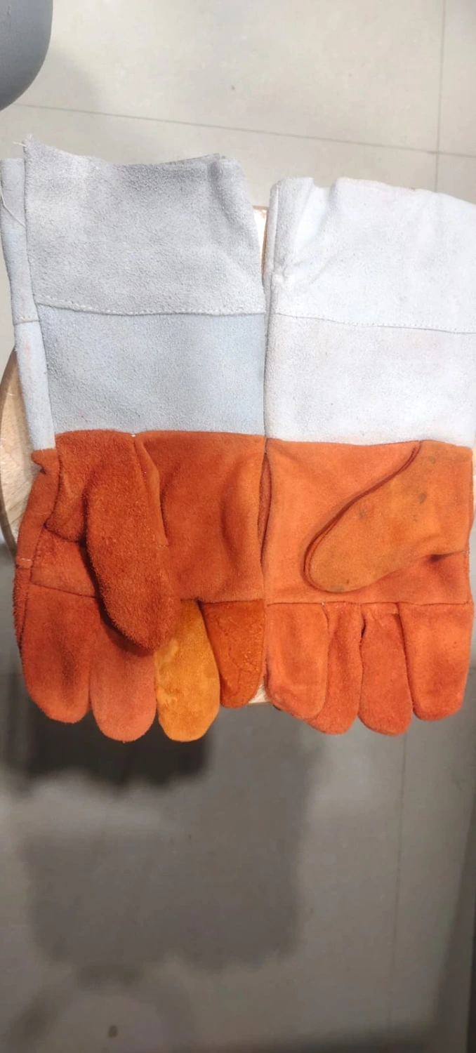 Leather Safety Hand Gloves XL Size | Durable Work Gloves for Industrial Use