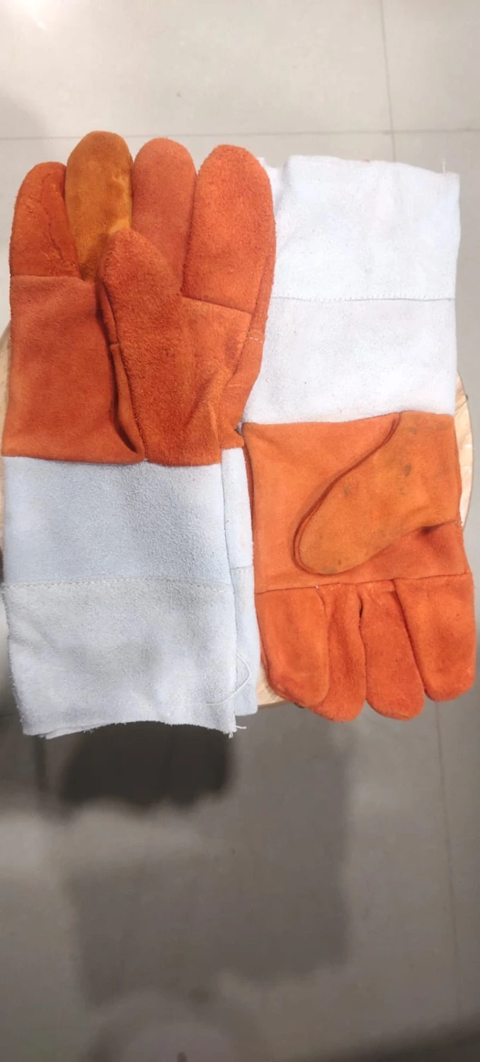 Leather Safety Hand Gloves XL Size | Durable Work Gloves for Industrial Use