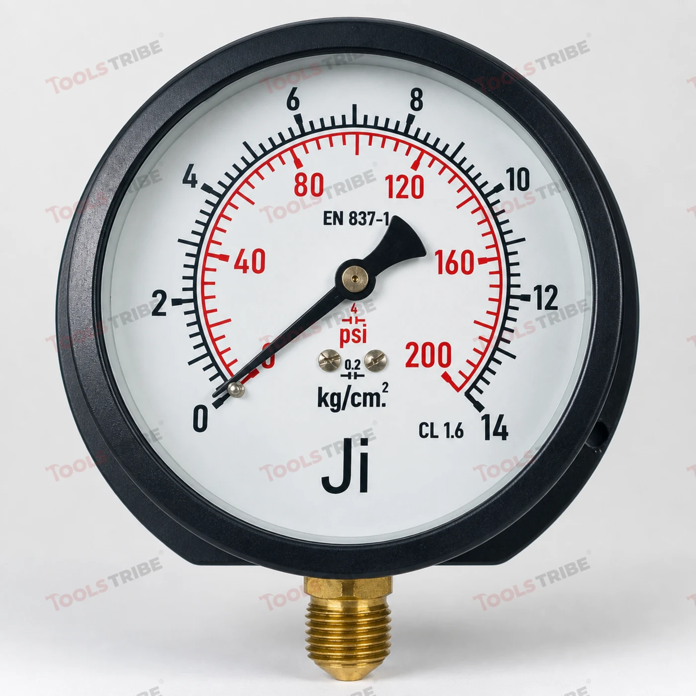 Pressure Gauge 4 Inch Dial, 0-14 Kg/cm2 SS Body, Bottom Mount 3/8 Inch BSP