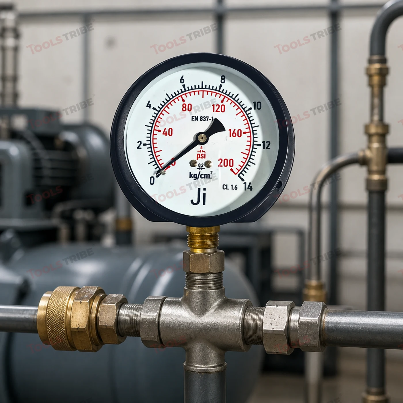 Pressure Gauge 4 Inch Dial, 0-14 Kg/cm2 SS Body, Bottom Mount 3/8 Inch BSP
