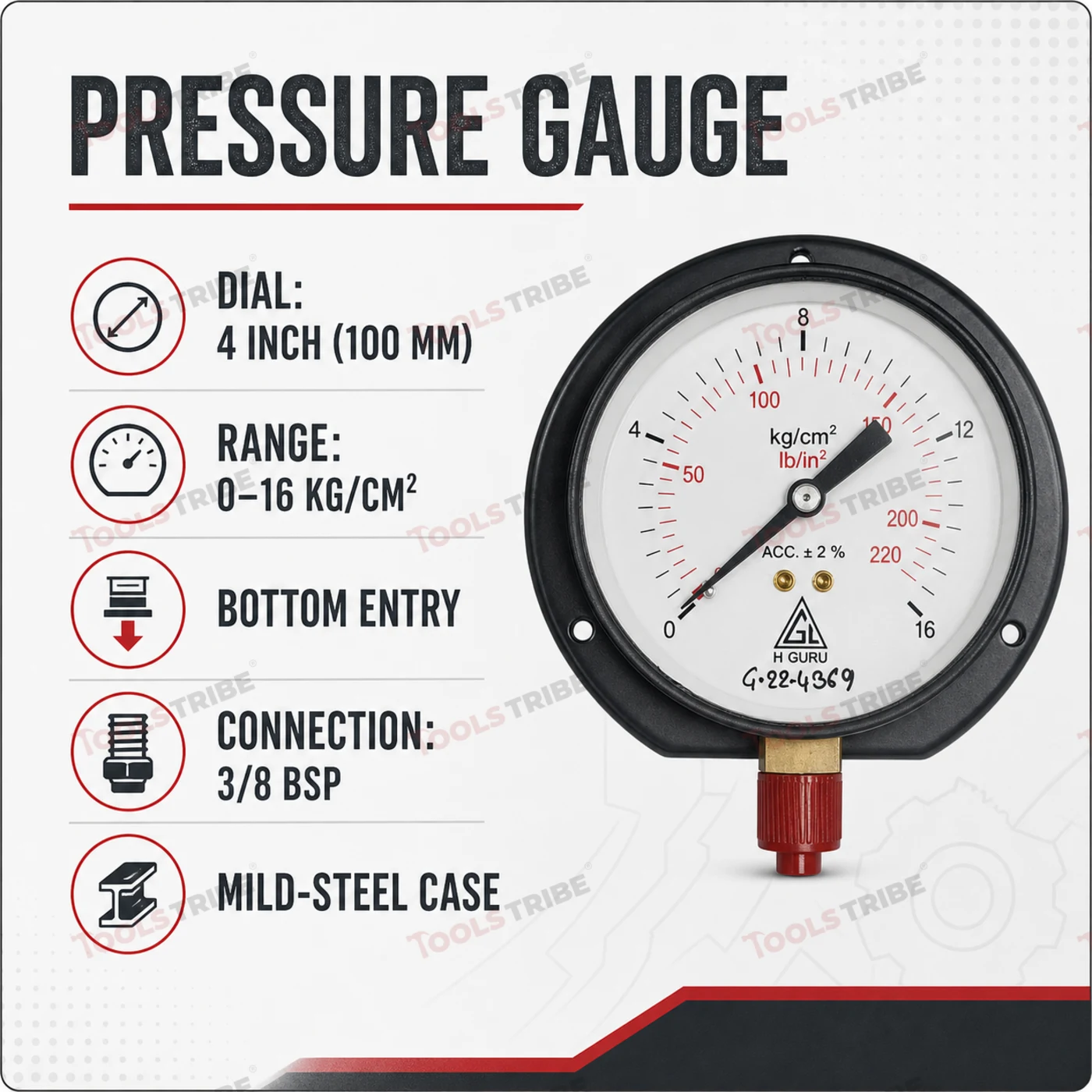 PREESURE GAUGE (4" 16KG)