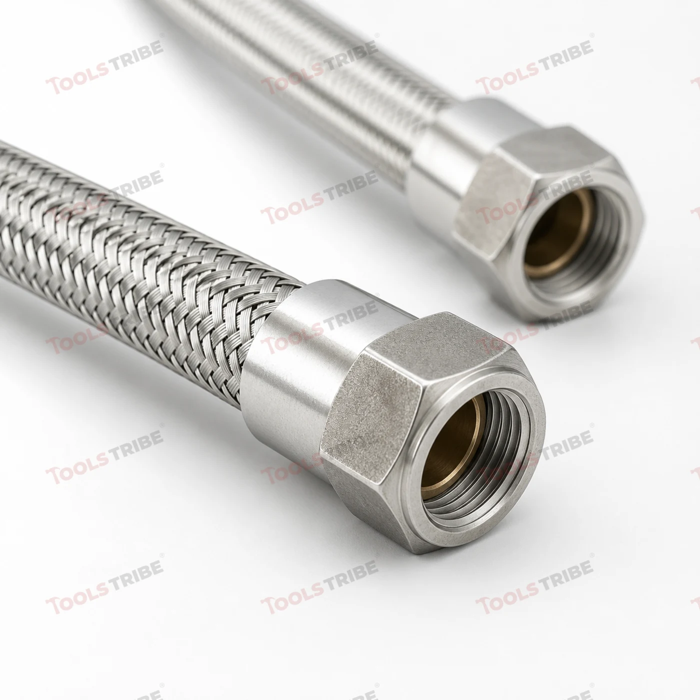 SS Corrugated Bellow Hose 1.1/4 Inch (32mm) MS BSP Threaded, 4 Ft Flexible Expansion Hose