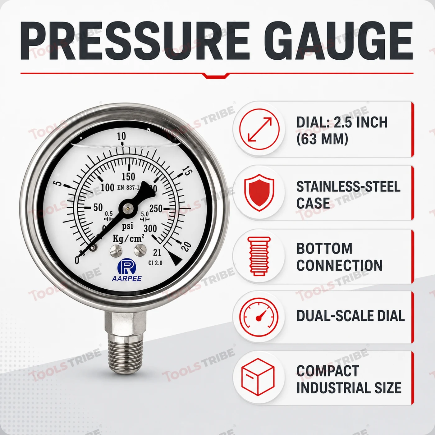 PRESSURE GAUGE 2.5 INCH