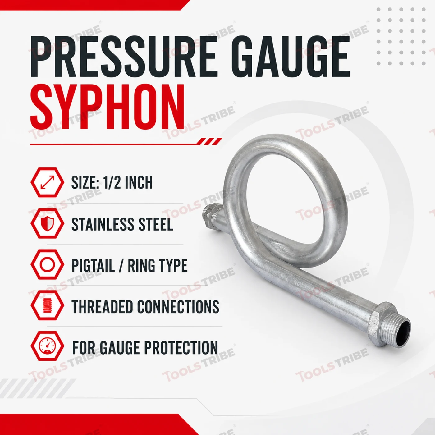 SYPHON 1/2 INCH SS