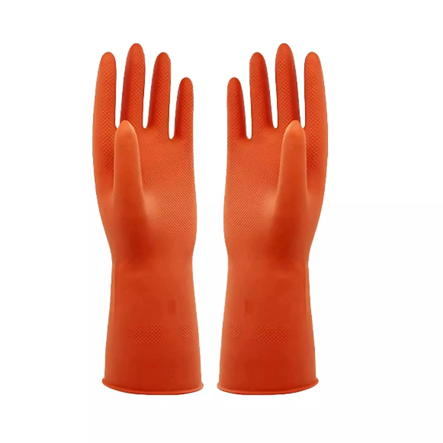 Robustt Rubber Hand Gloves, Orange XL Size, (Pack of 5 Pair)