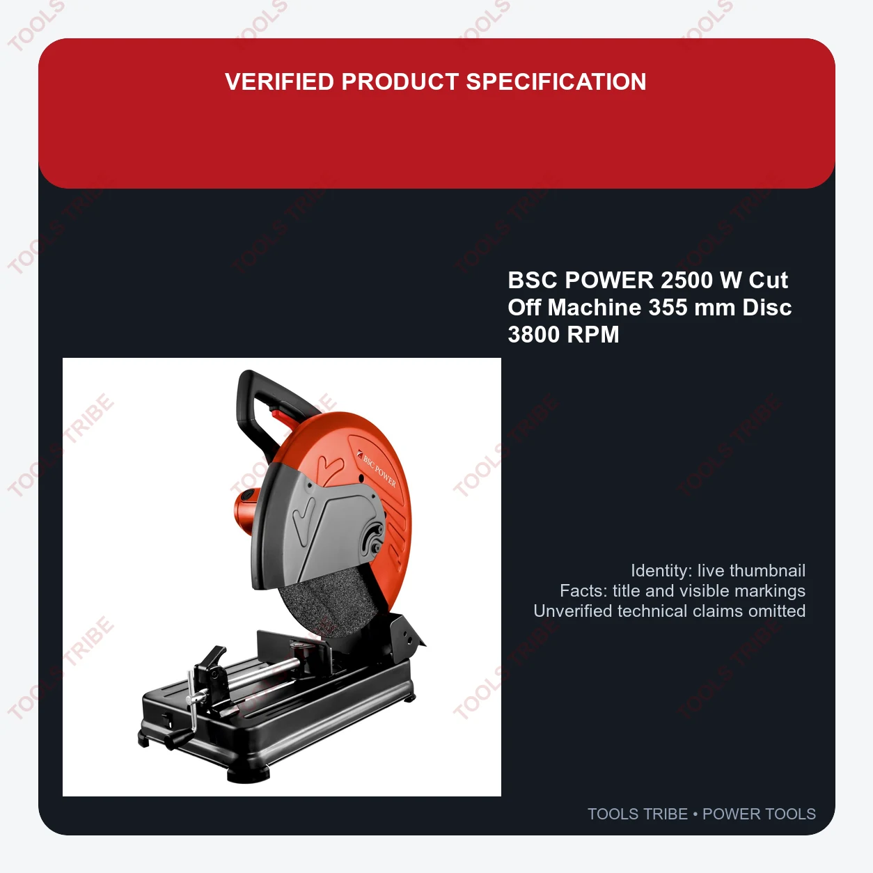 BSC POWER 2500 W Cut Off Machine 355 mm Disc 3800 RPM