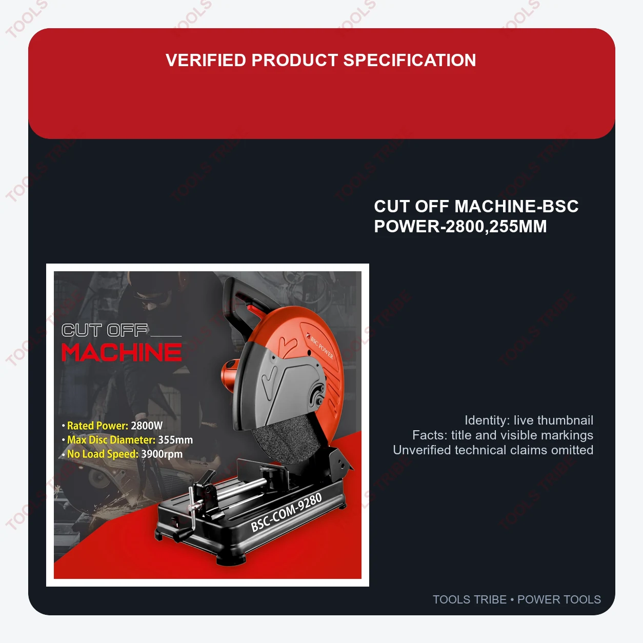 CUT OFF MACHINE-BSC POWER-2800,255MM