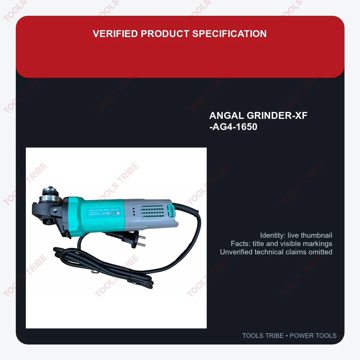 ANGAL GRINDER-XF -AG4-1650