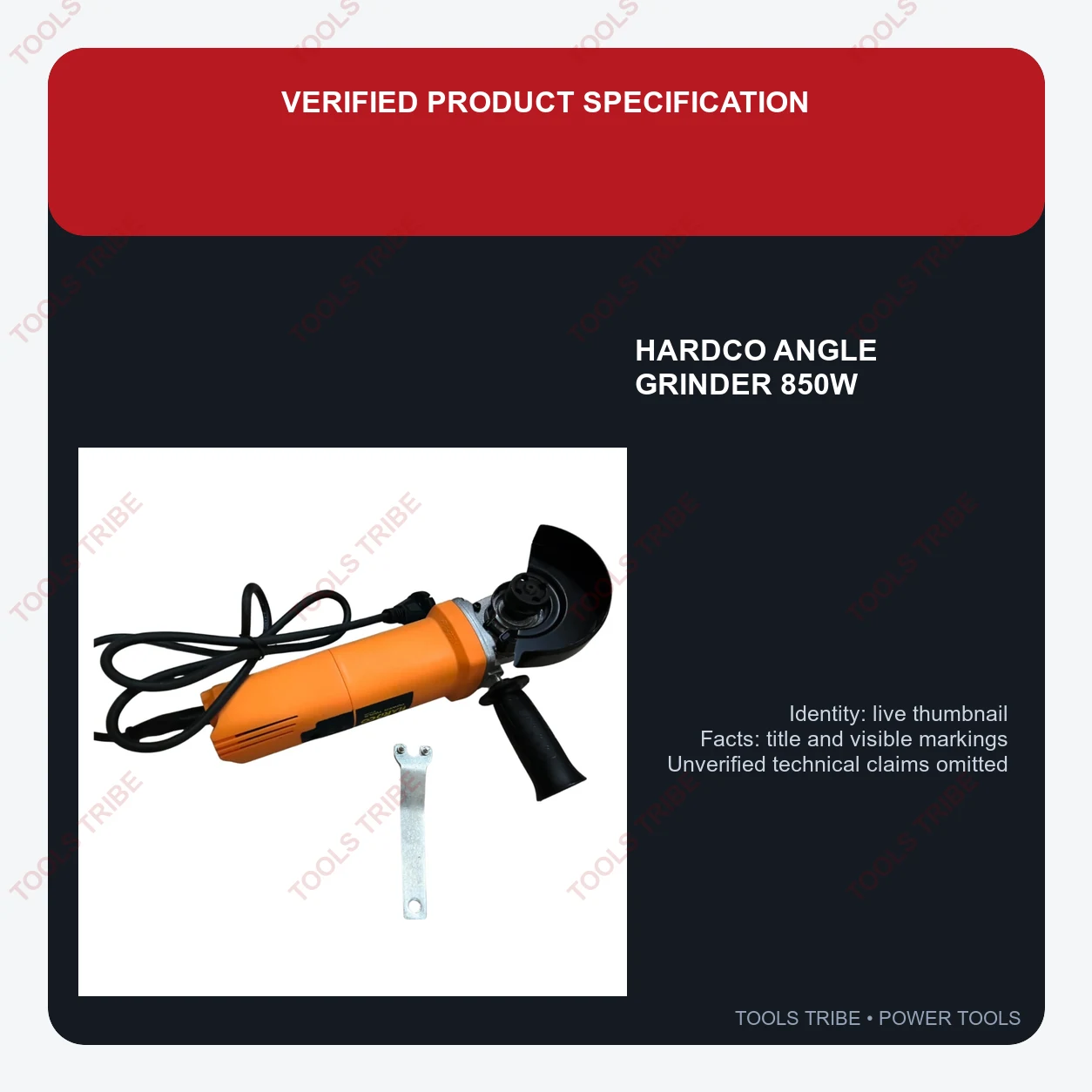 ANGLE GRINDER 850W.HARDCO