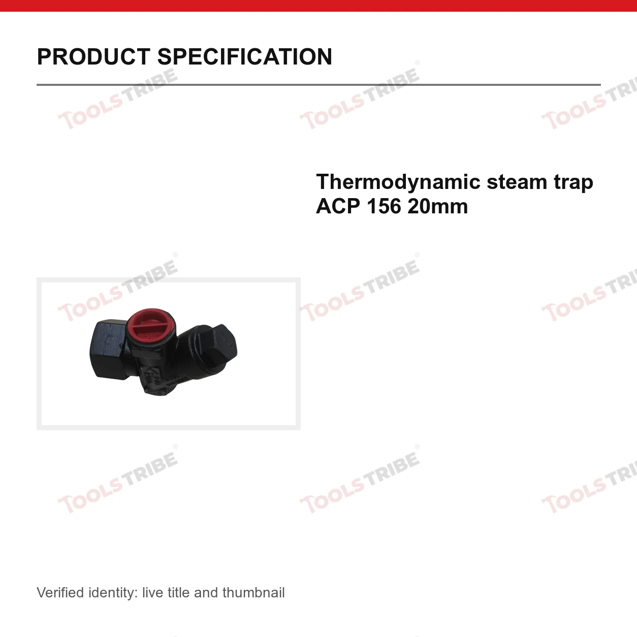 Thermodynamic steam trap ACP 156 20mm