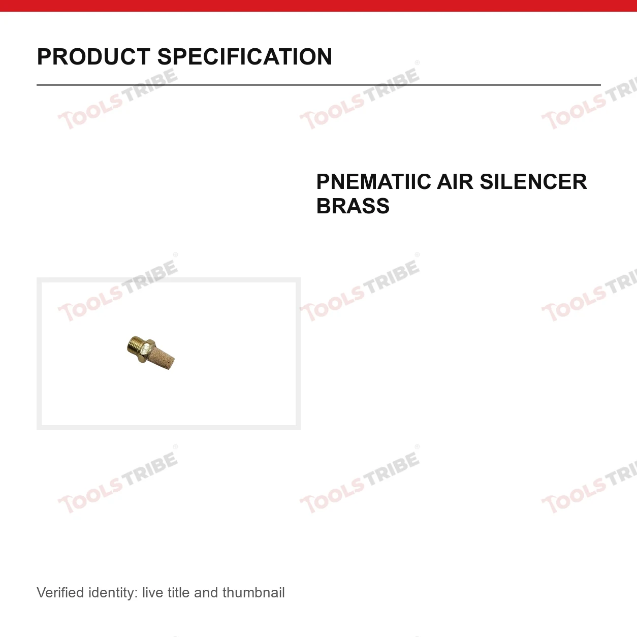 PNEMATIIC AIR SILENCER BRASS