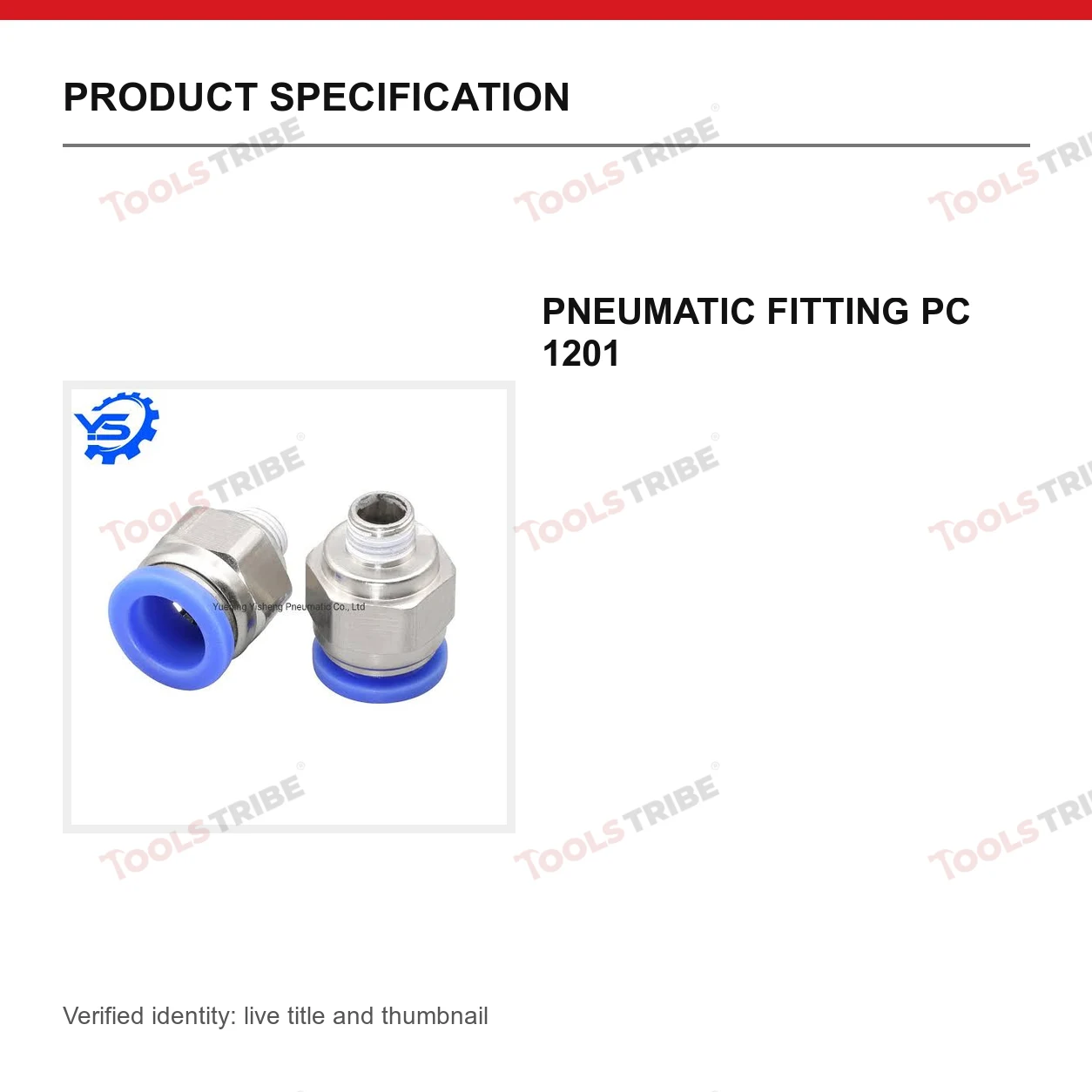 PNEUMATIC FITTING PC 1201