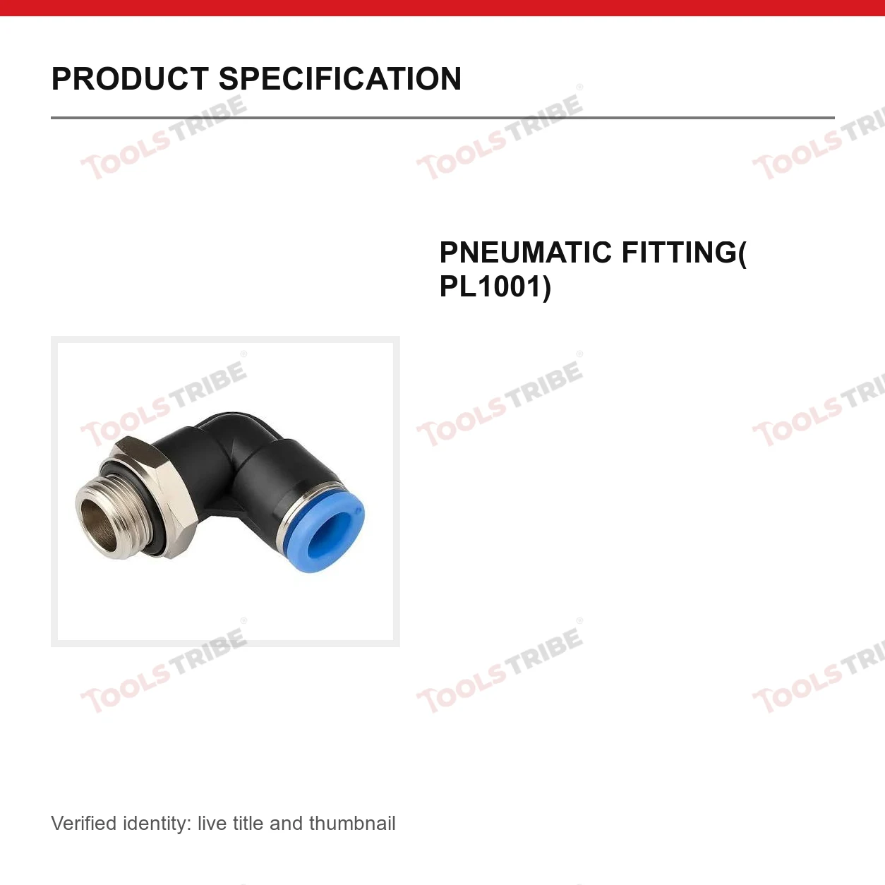 PNEUMATIC FITTING( PL1001)