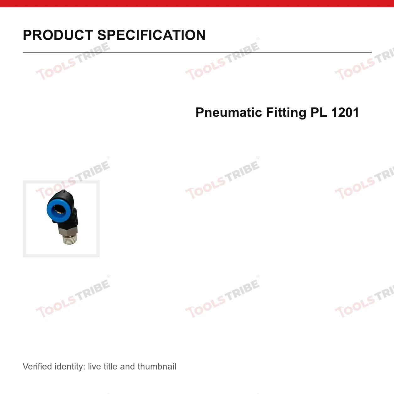 Pneumatic Fitting PL 1201