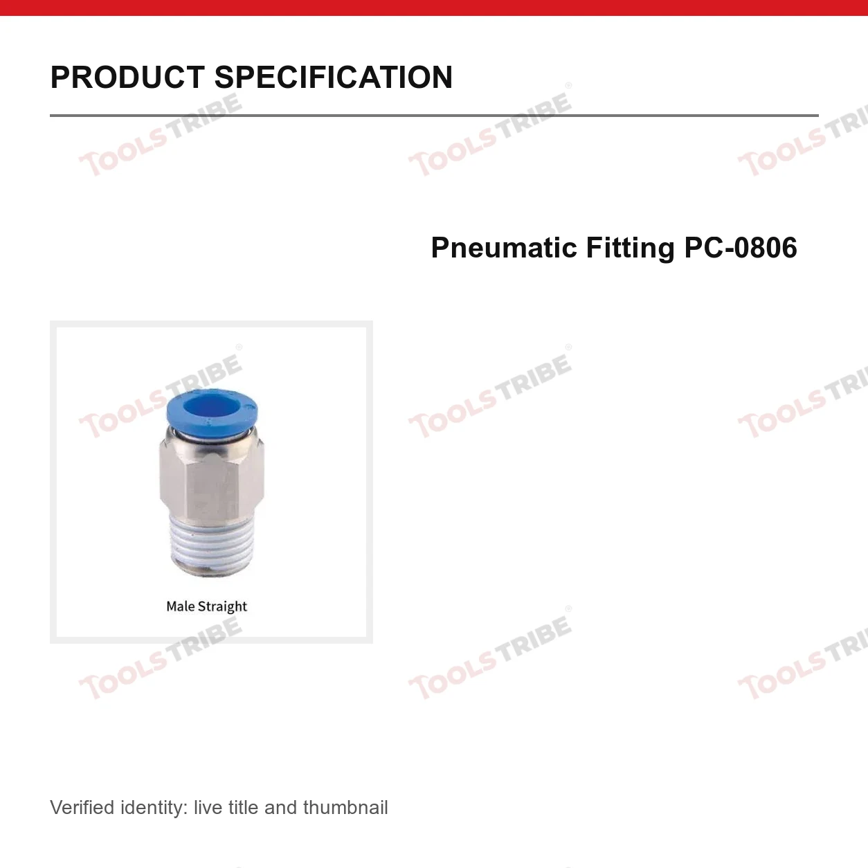 Pneumatic Fitting PC-0806