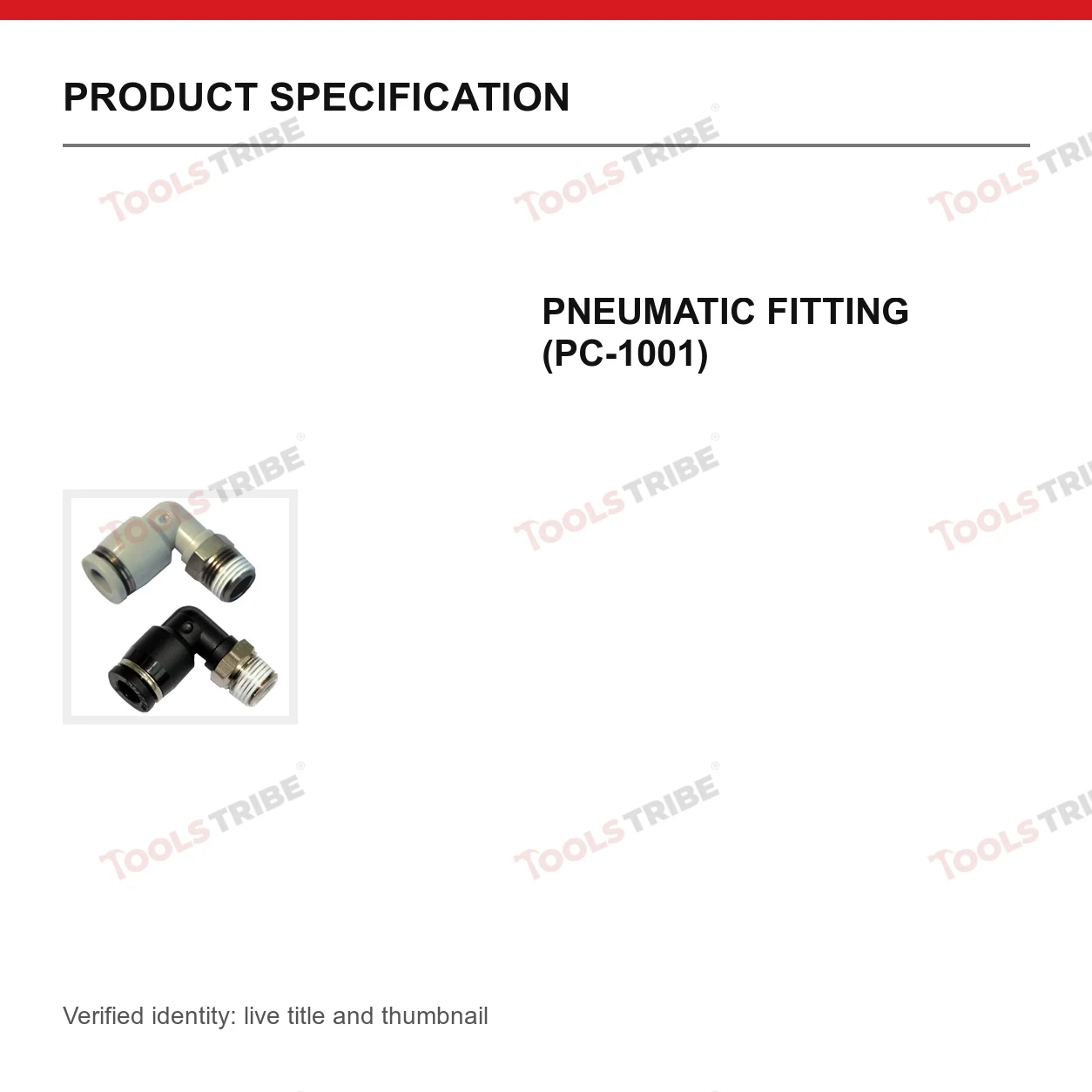 PNEUMATIC FITTING (PC-1001)