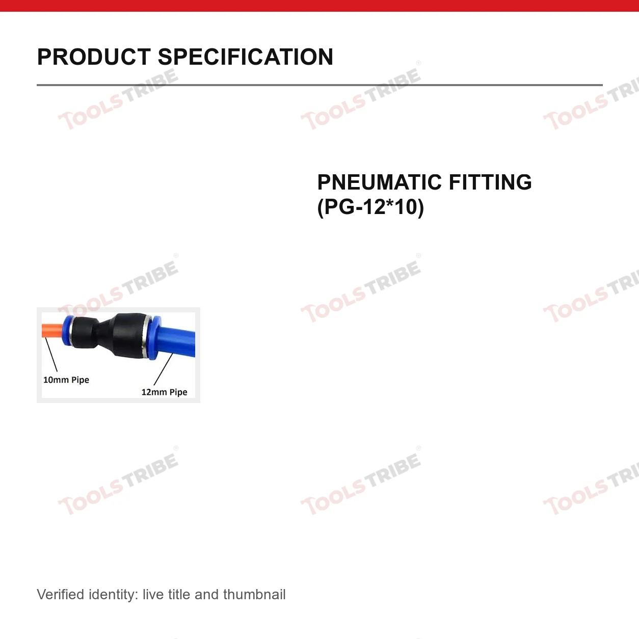 PNEUMATIC FITTING (PG-12*10)