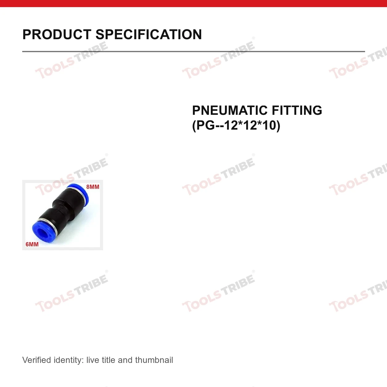 PNEUMATIC FITTING (PG--12*12*10)