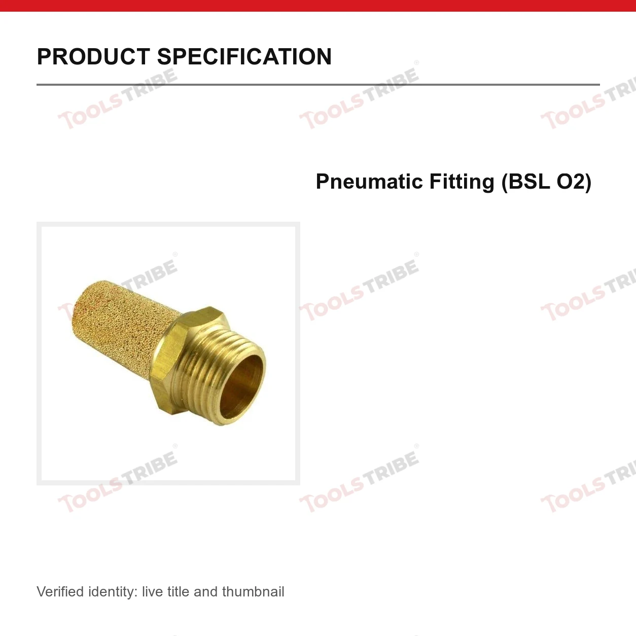Pneumatic Fitting (BSL O2)
