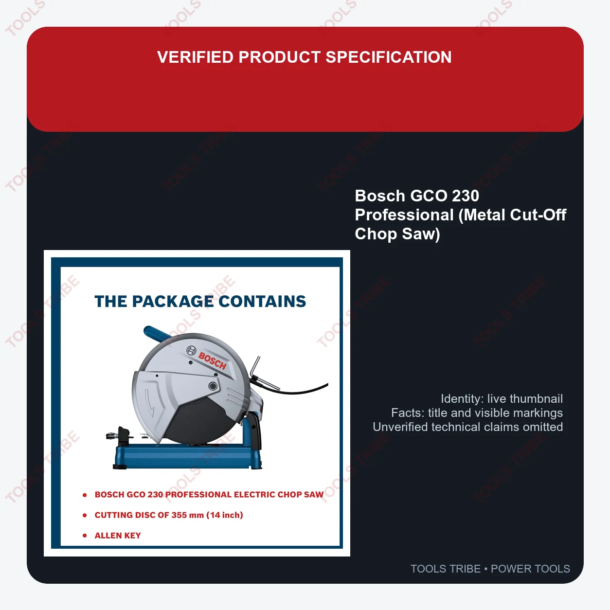 Bosch GCO 230 Professional (Metal Cut-Off Chop Saw)