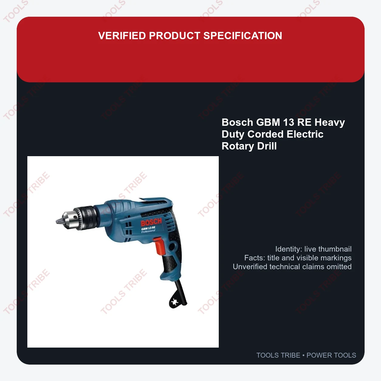 Bosch GBM 13 RE Heavy Duty Corded Electric Rotary Drill