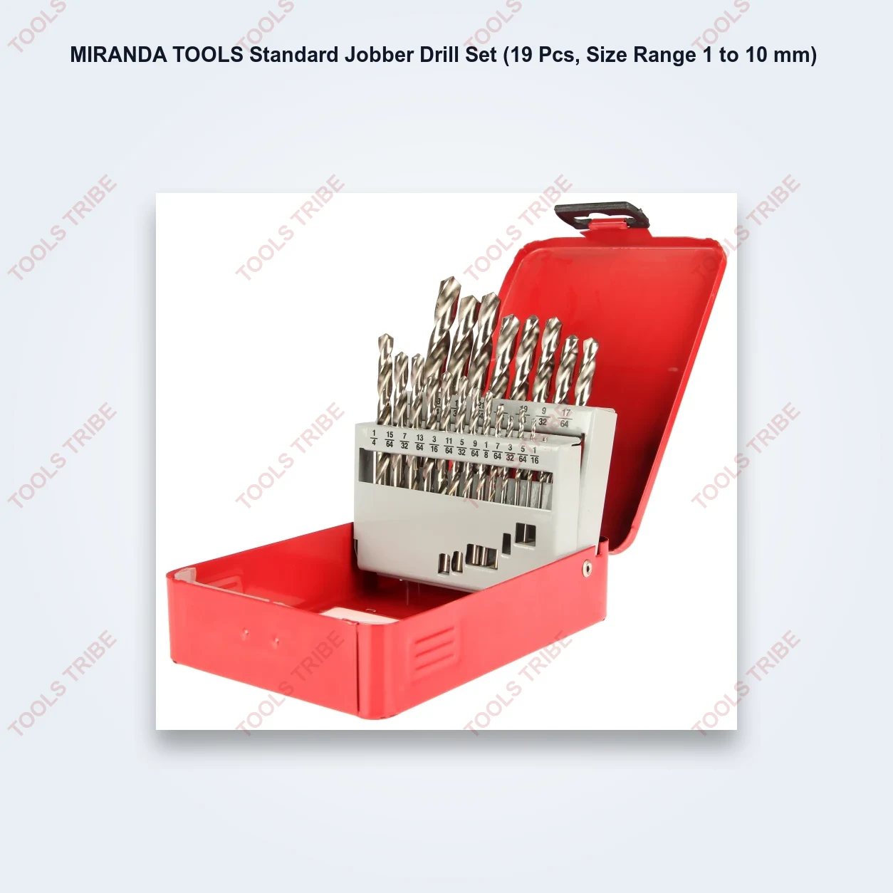MIRANDA TOOLS Standard Jobber Drill Set (19 Pcs, Size Range 1 to 10 mm)