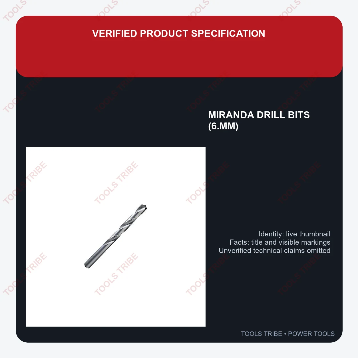 MIRANDA DRILL BITS  (6.MM)