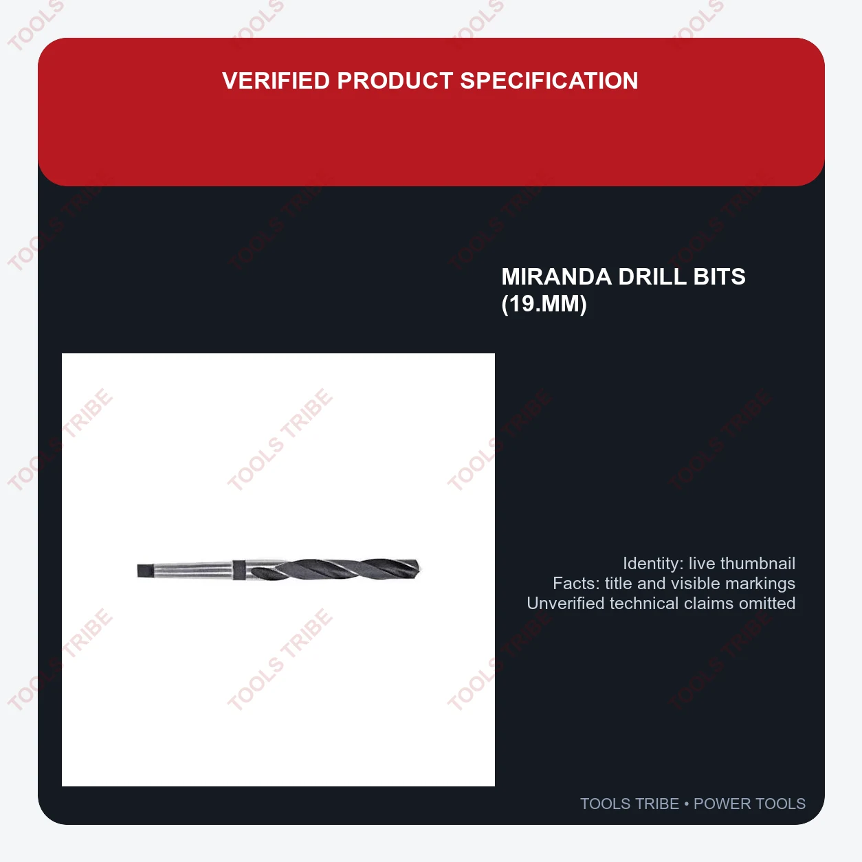 MIRANDA DRILL BITS  (19.MM)