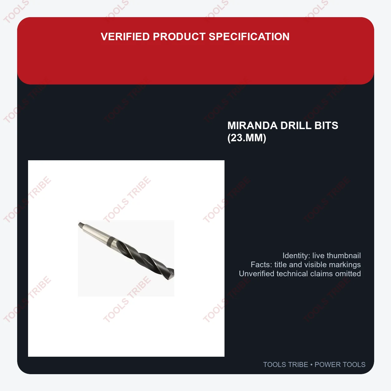 MIRANDA DRILL BITS  (23.MM)