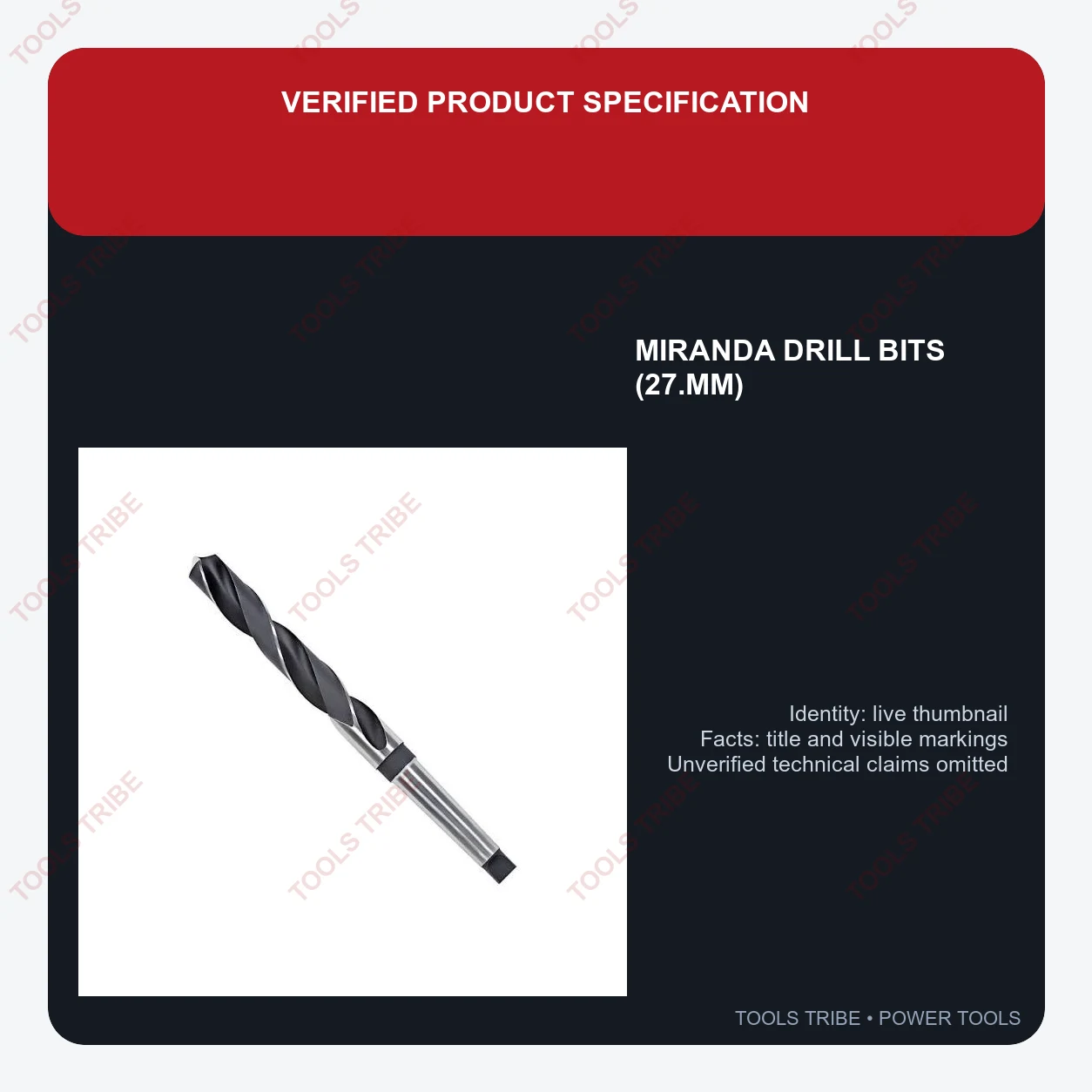 MIRANDA DRILL BITS  (27.MM)