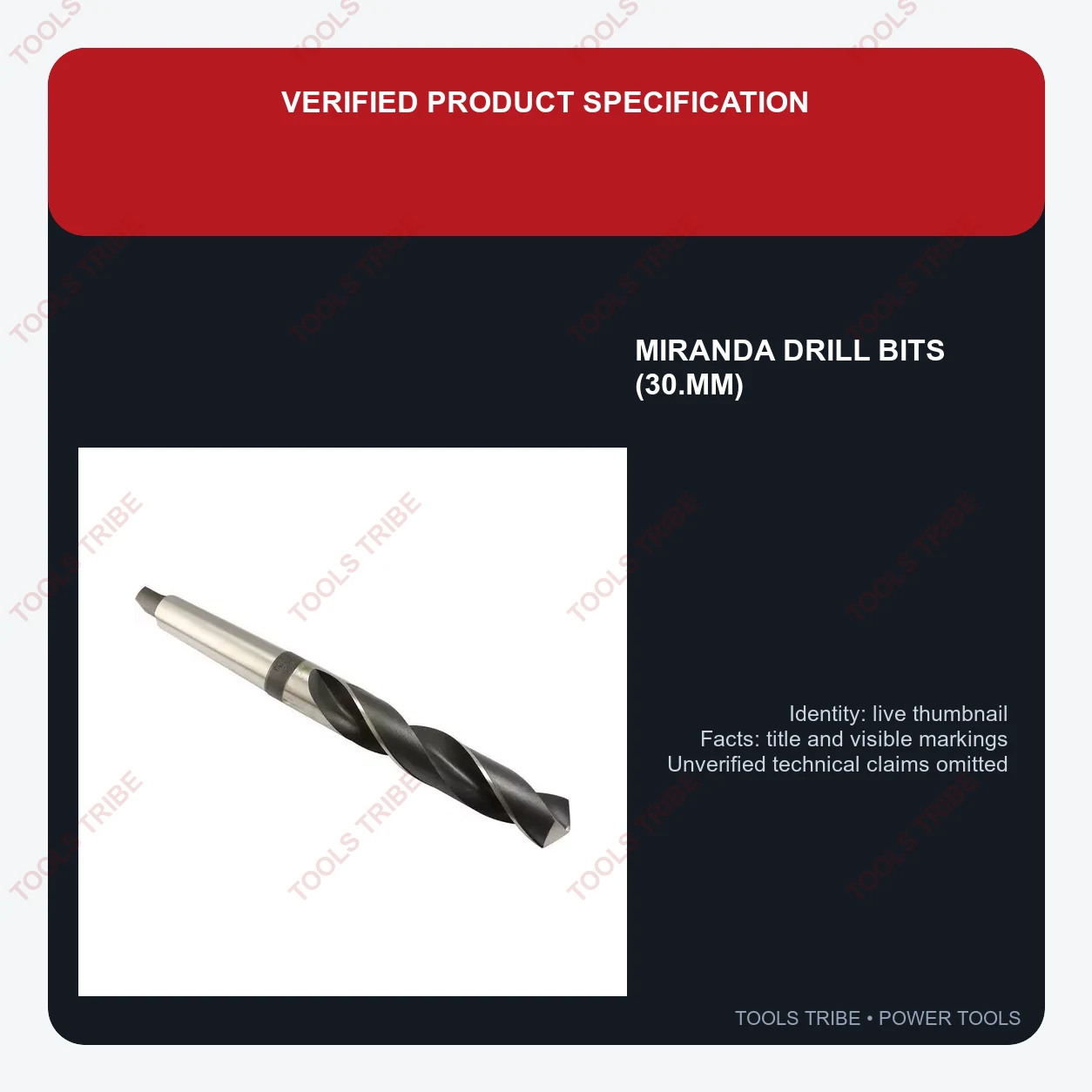 MIRANDA DRILL BITS  (30.MM)