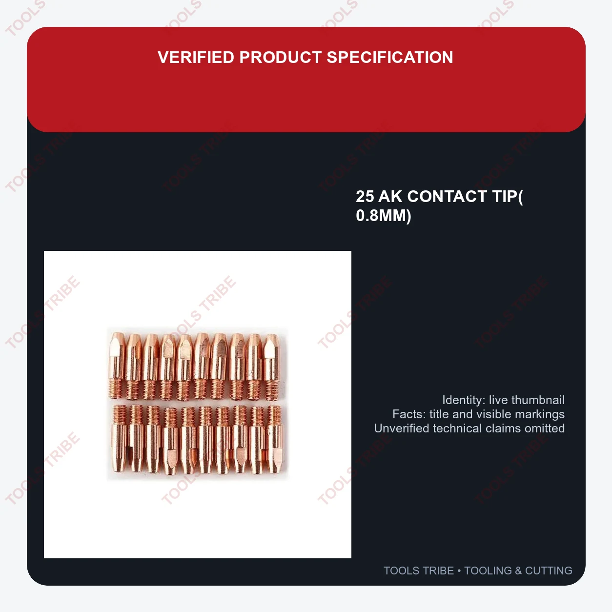 25 AK CONTACT TIP( 0.8MM)