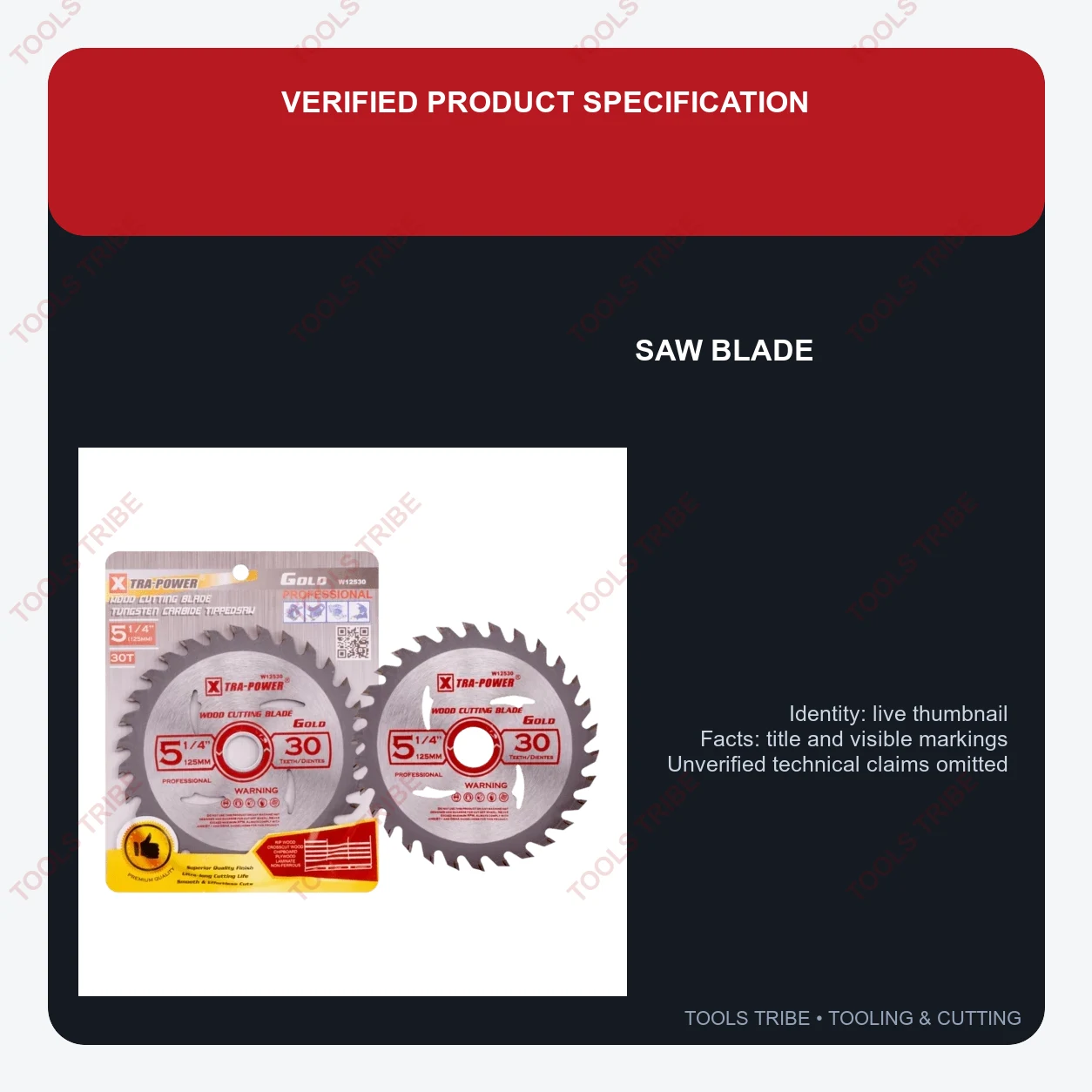 Xtra Power TCT Saw Blade | Wood Cutting Blade 5 Inch  (30 Teeth)