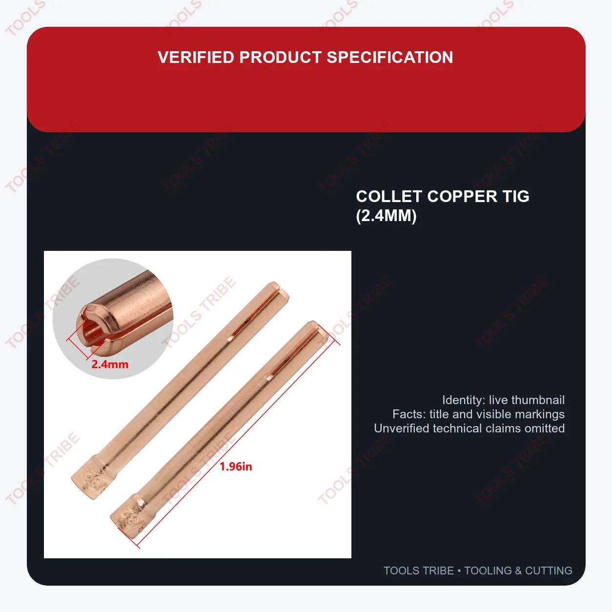 COLLET COPPER TIG (2.4MM)