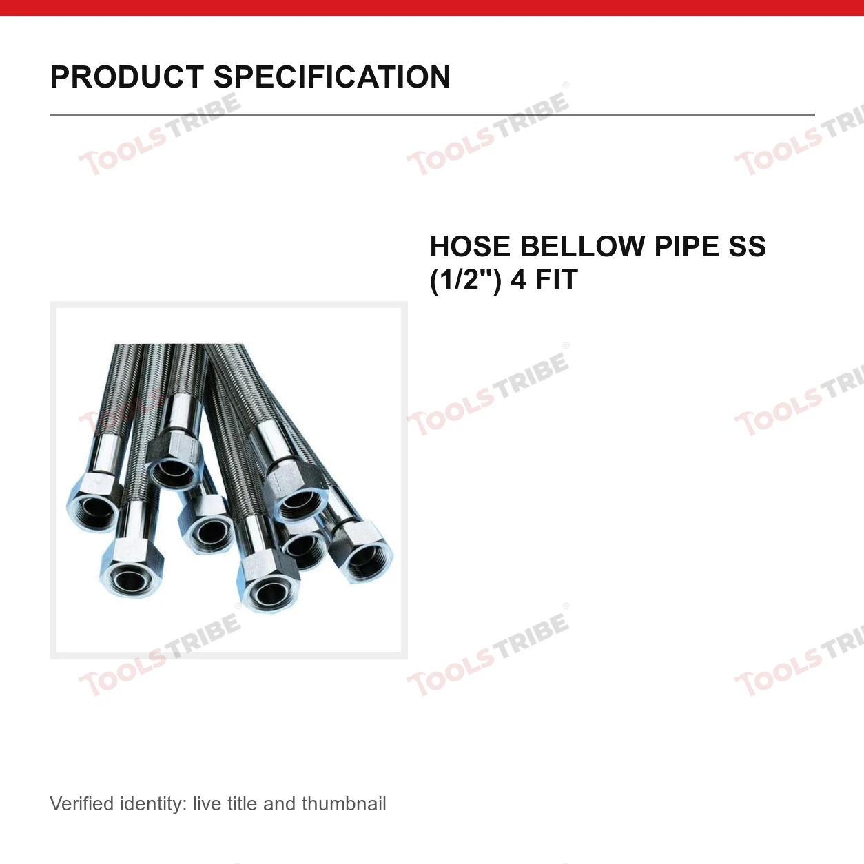 HOSE BELLOW PIPE SS (1/2") 4 FIT