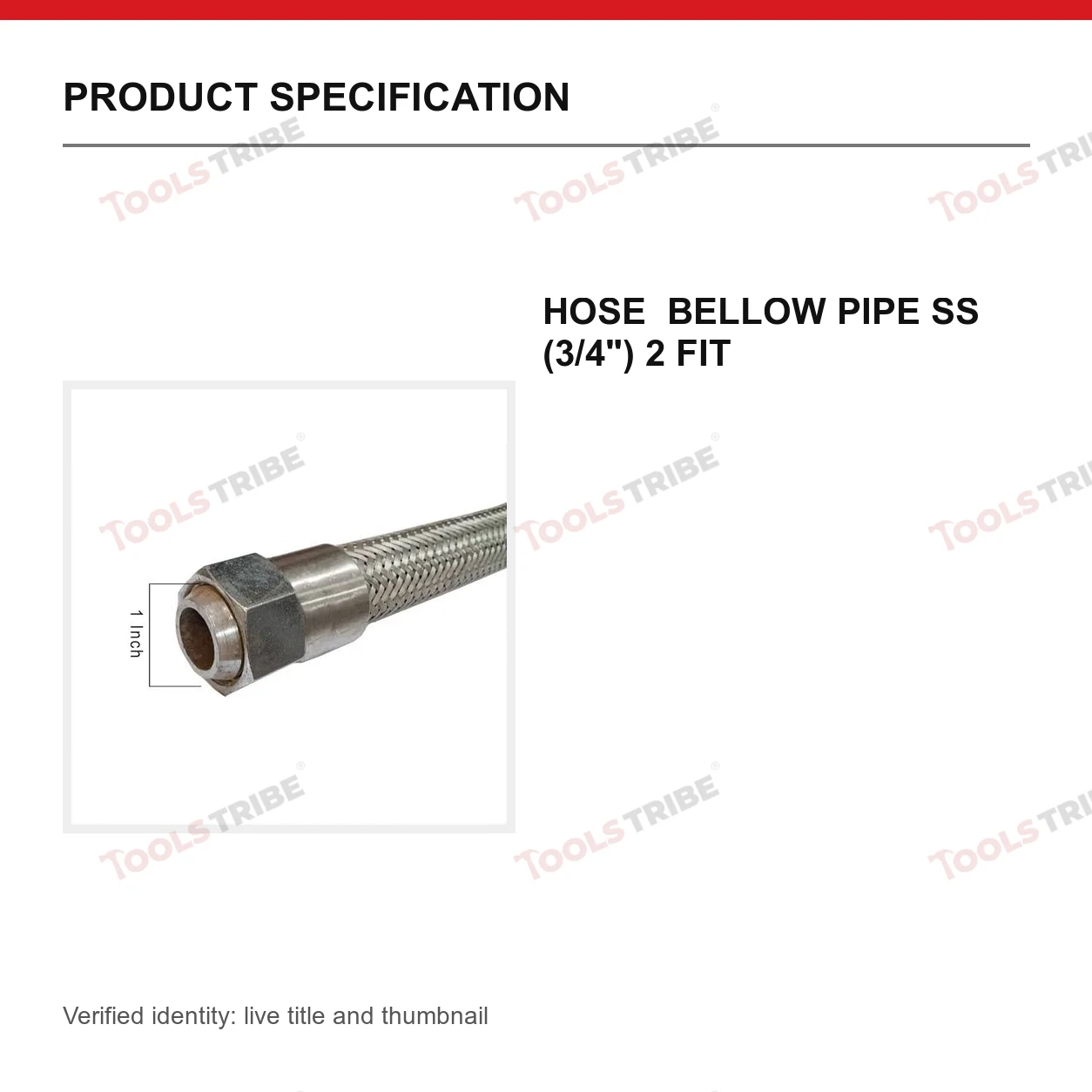 HOSE  BELLOW PIPE SS (3/4") 2 FIT