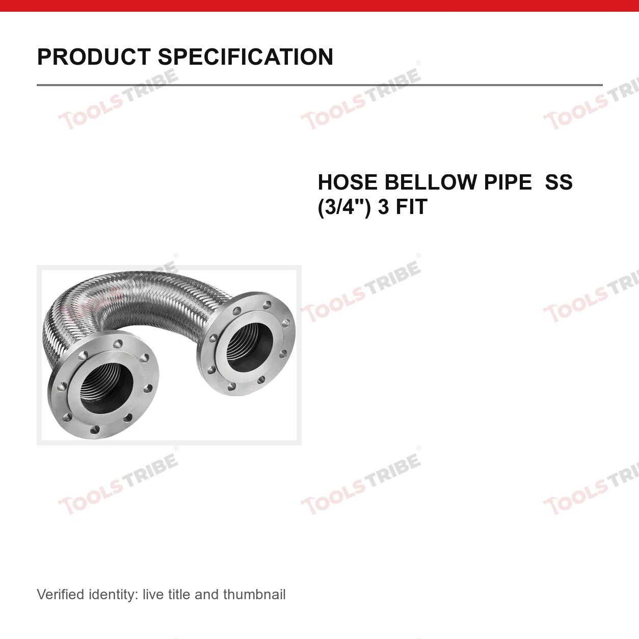 HOSE BELLOW PIPE  SS (3/4") 3 FIT