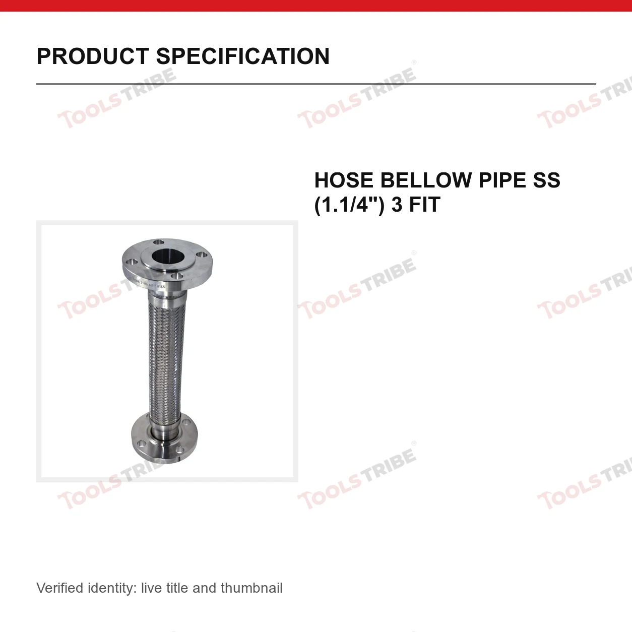 HOSE BELLOW PIPE SS (1.1/4") 3 FIT
