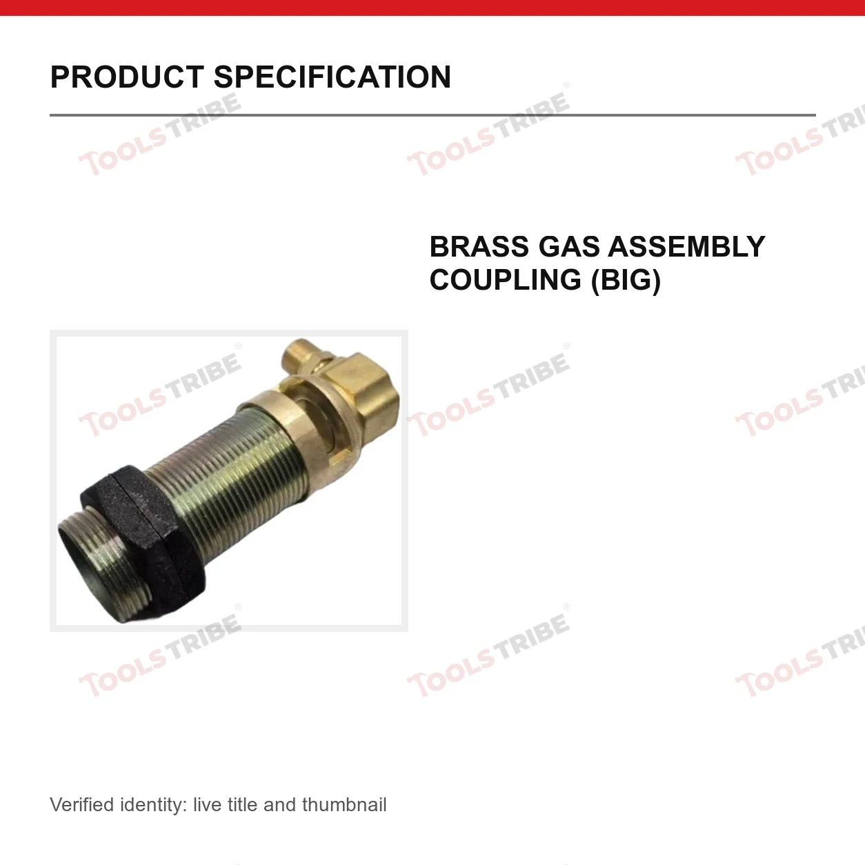 BRASS GAS ASSEMBLY COUPLING (BIG)