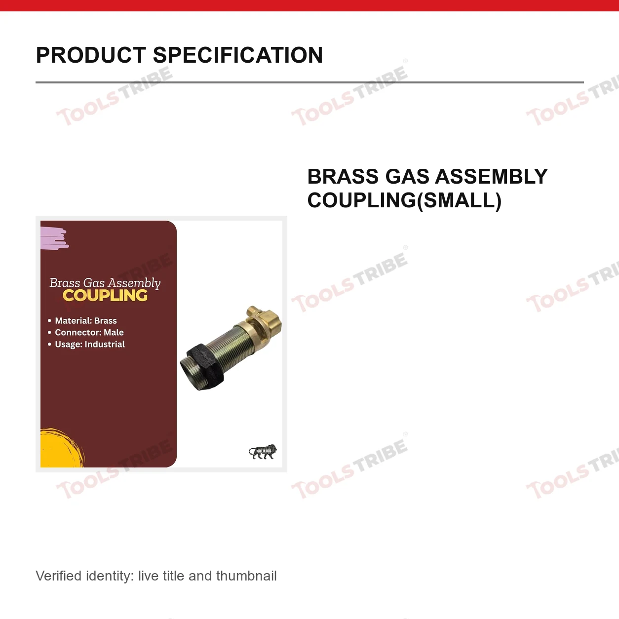 BRASS GAS ASSEMBLY COUPLING(SMALL)