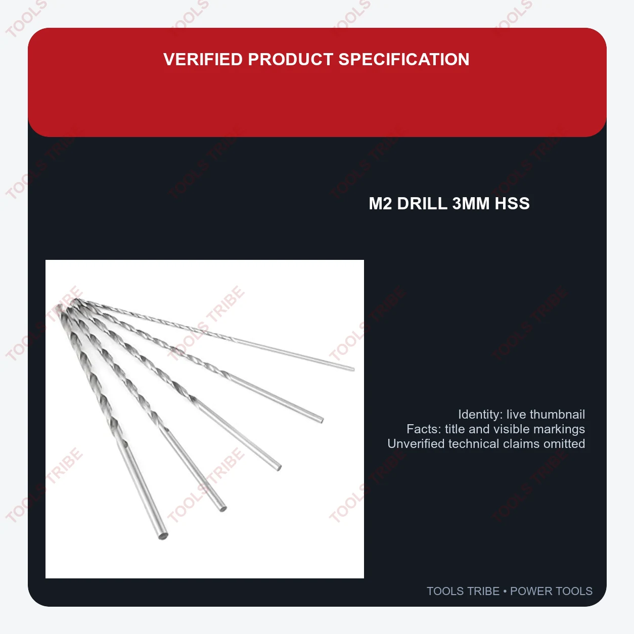 M2 DRILL BIT 3MM HSS