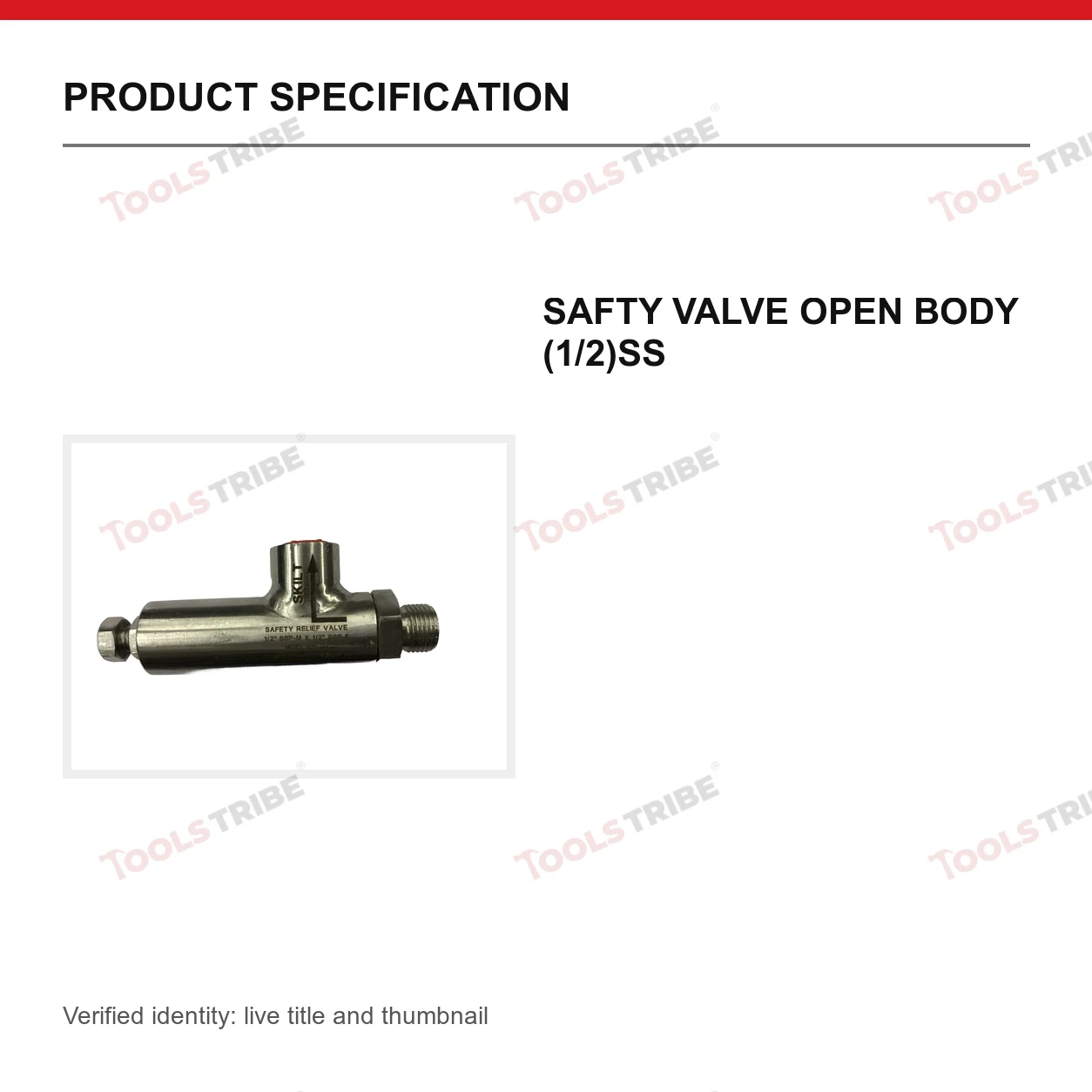 SAFTY VALVE OPEN BODY (1/2)SS