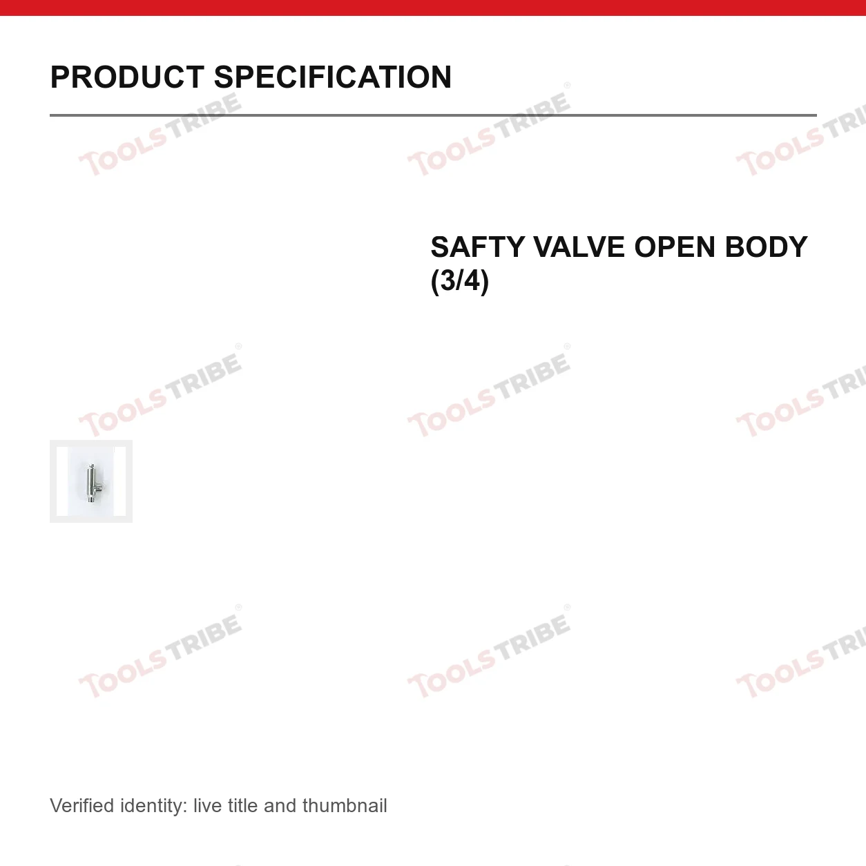 SAFTY VALVE OPEN BODY (3/4)