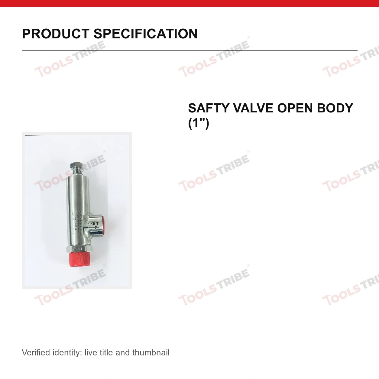 SAFTY VALVE OPEN BODY (1")