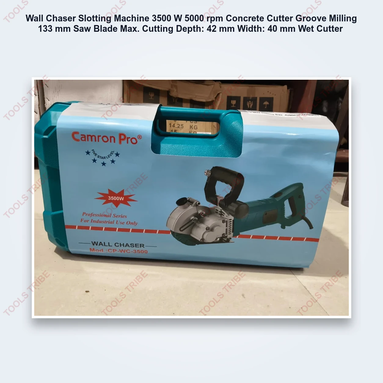 Wall Chaser Slotting Machine 3500 W 5000 rpm Concrete Cutter Groove Milling 133 mm Saw Blade Max. Cutting Depth: 42 mm Width: 40 mm Wet Cutter
