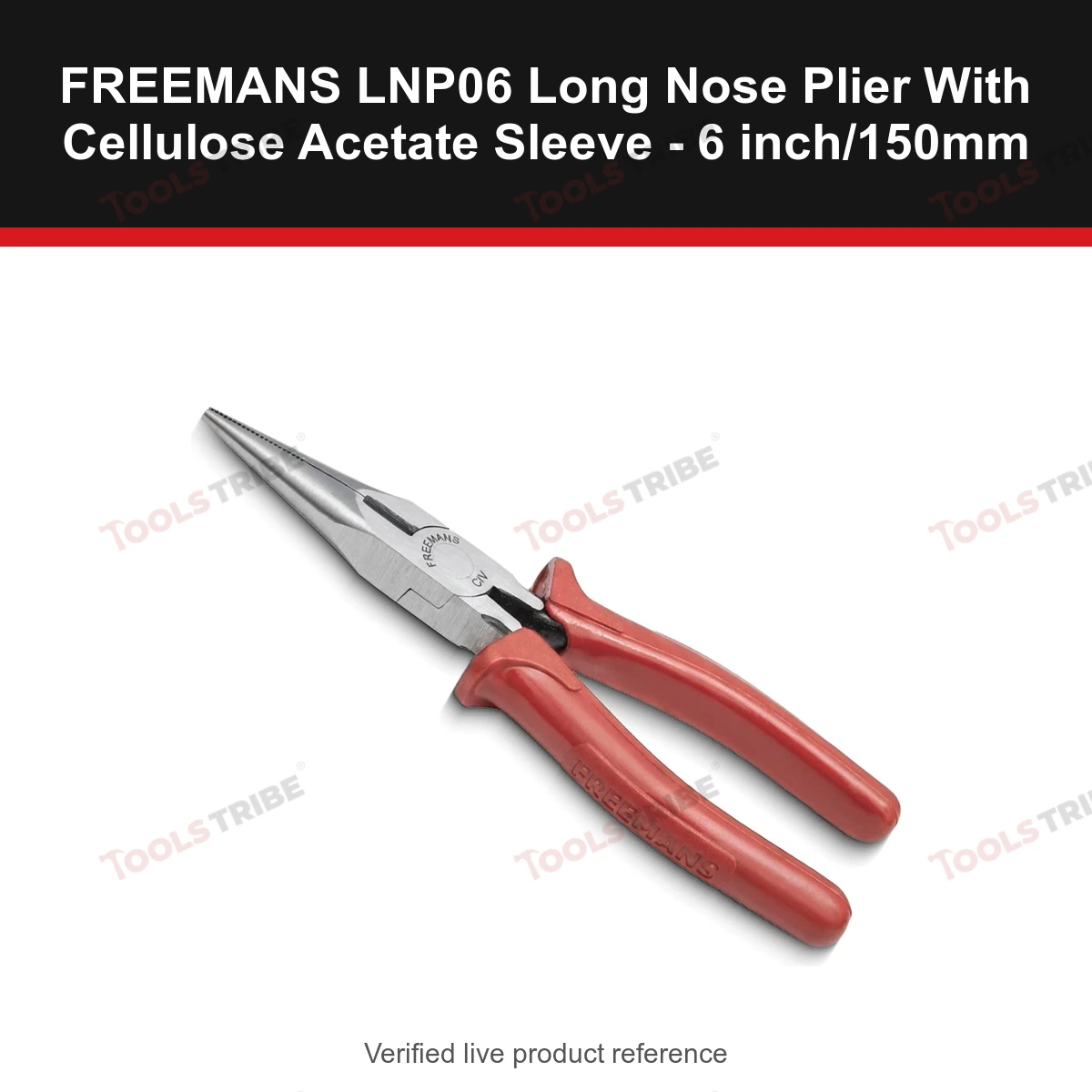 FREEMANS LNP06 Long Nose Plier With Cellulose Acetate Sleeve - 6 inch/150mm