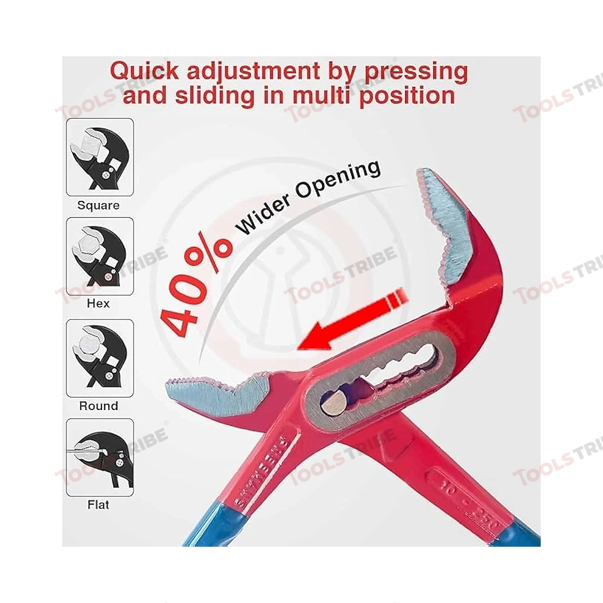 FREEMANS WBJ10 10"/250mm Box Joint Alloy Steel Water Pump Plier || Drop forged With Epoxy Dip Sleeve || Induction Hardened Jaws || Drop Forged - Red &
